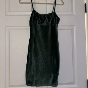 Elegant Green Velvet Dress
